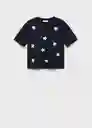 Camiseta Flora Navy Talla XS Mujer Mango