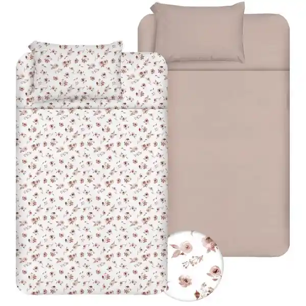 Set Juego Cama Sllo Mic Sencillo Rosa/Blanco Surtido Finlandek