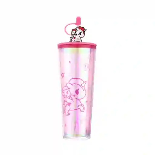 Vaso de Plástico Doble Pared Tokidoki Rosa 800 mL Miniso