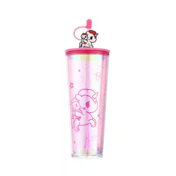 Vaso de Plástico Doble Pared Tokidoki Rosa 800 mL Miniso