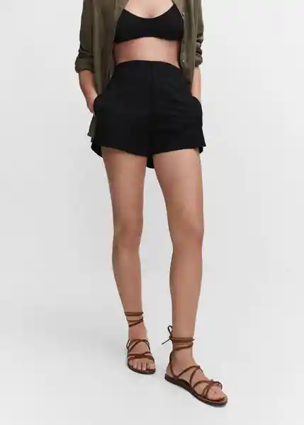 Short Thelma Negro Talla M Mujer Mango