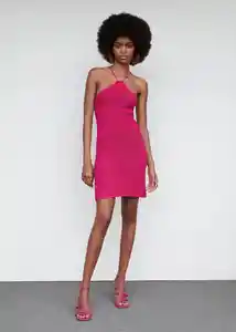 Vestido Lemon Fucsia Talla M Mujer Mango