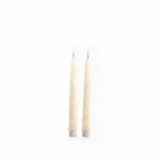 Set Vela Led Caracol Marfil 21 cm Ambiente Gourmet