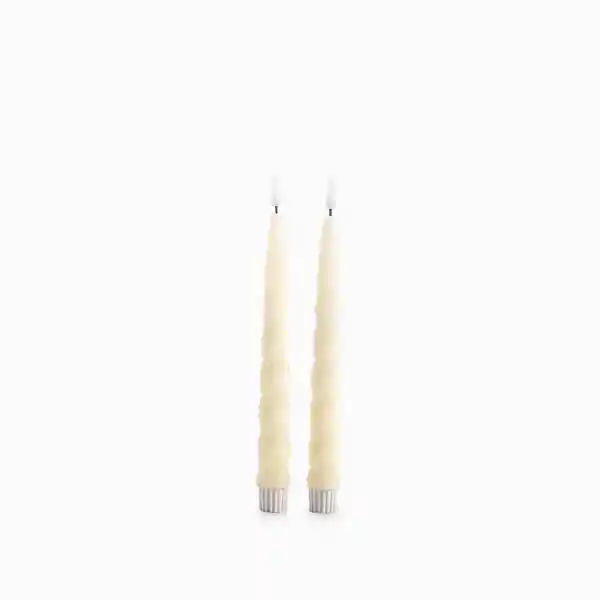Set Vela Led Caracol Marfil 21 cm Ambiente Gourmet