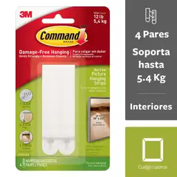 Command® Tiras para Colgar Cuadros, Angostas, Blancas