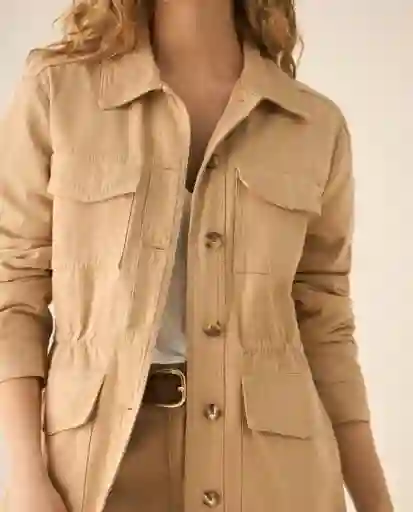 Chaqueta Beige Latte Medio Talla M 623G003 Esprit