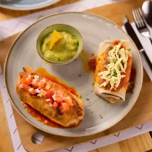 Chimichanga de Res y Burrito de Pollo