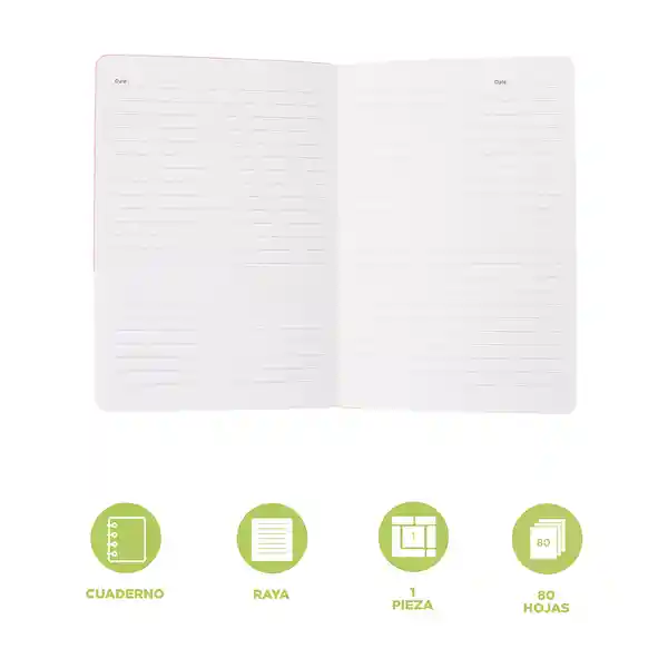 Cuaderno Ufufy 80 Hojas Rosa Miniso