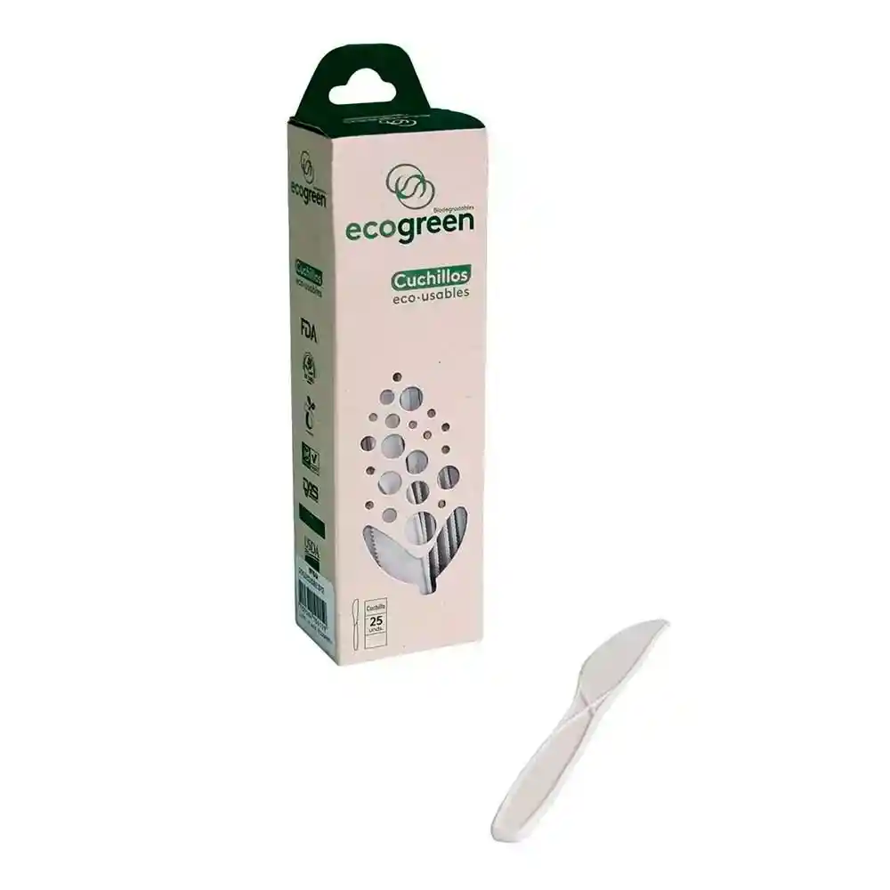 Cuchillo desechable ECOGREEN 16 cm x25 unds