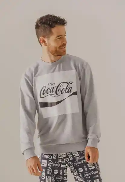 Buzo Pijama Coca Cola Gris Jaspe Talla L