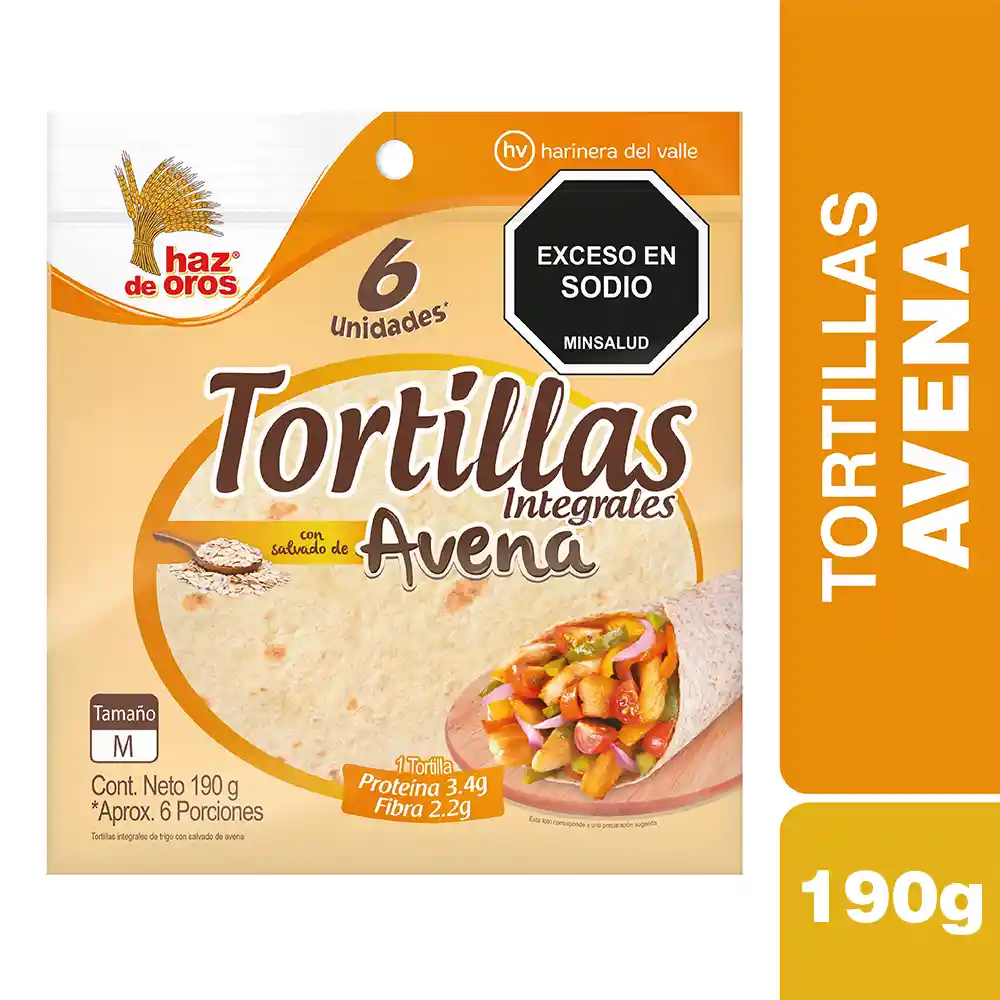 Haz de Oros Tortillas Integrales con Fibra de Avena