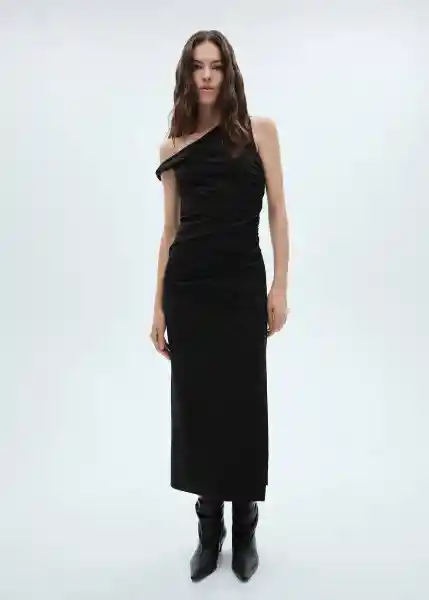 Vestido Roll Negro Talla M Mujer Mango