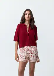 Blusa Tejido Mujer Rojo Rio Oscuro Talla M 489F043 Naf Naf