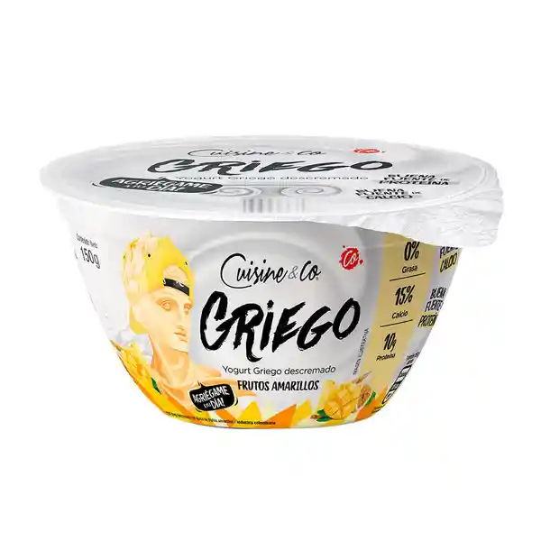 Yogurt Griego Cuisine&co Descremado Frutos Amarillos