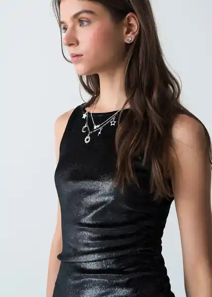 Vestido Maki Negro Puro Talla S Mujer 473G383 Naf Naf