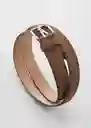 Cinturón Suede Chocolate Talla 80 Hombre Mango