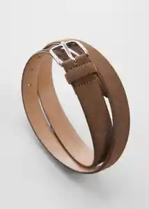 Cinturón Suede Chocolate Talla 80 Hombre Mango
