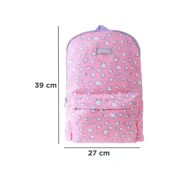 Maleta Básica Estampado Leopardo Rosa y Lila Miniso