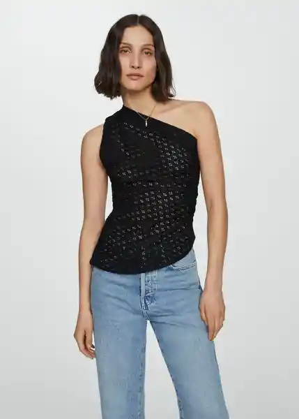 Top Lemon Negro Talla L Mujer Mango