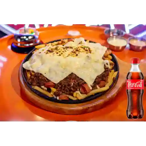 Combo Salchipapa Carne + Coca Cola Original 400 ml