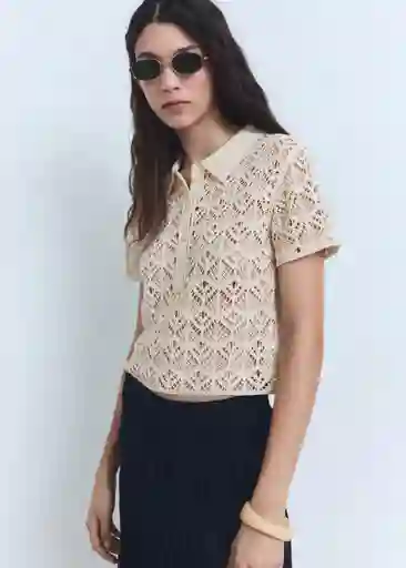 Jersey Bermuda Crudo Talla M Mujer Mango
