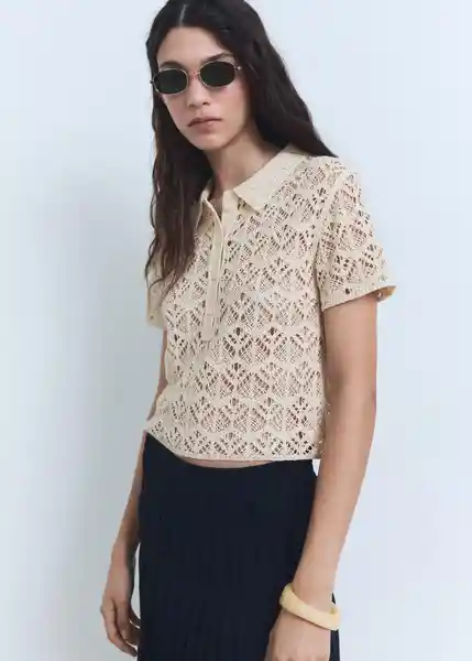 Jersey Bermuda Crudo Talla M Mujer Mango