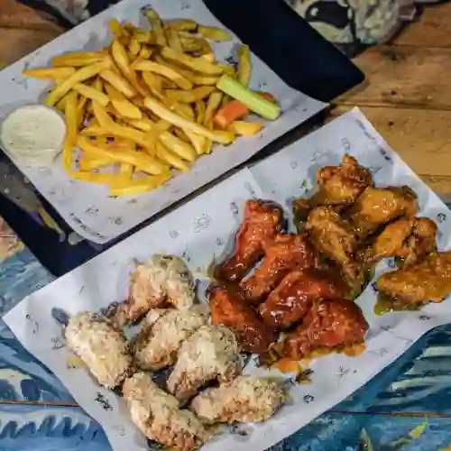 Combo Alitas X 8+chicken Pops+ensalada