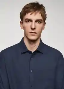 Camisa Lanza Navy Talla S Hombre Mango