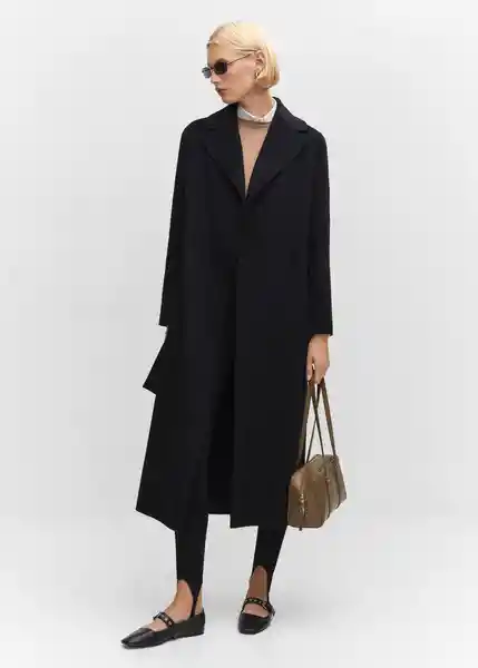 Abrigo Classic Negro Talla 18 Mujer Mango
