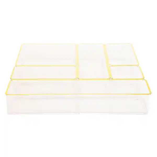 Hacks & Racks Organizador Cajón Modular Dorado/Transparente