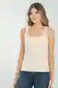 Top Basic Color Beige Claro Talla S Ragged