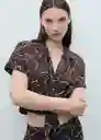 Camisa Life Marrón Talla S Mujer Mango