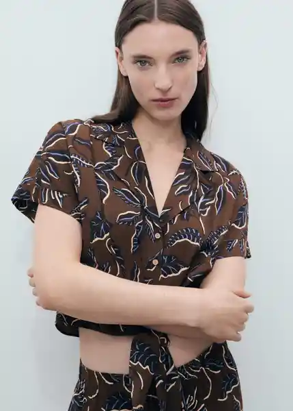 Camisa Life Marrón Talla S Mujer Mango