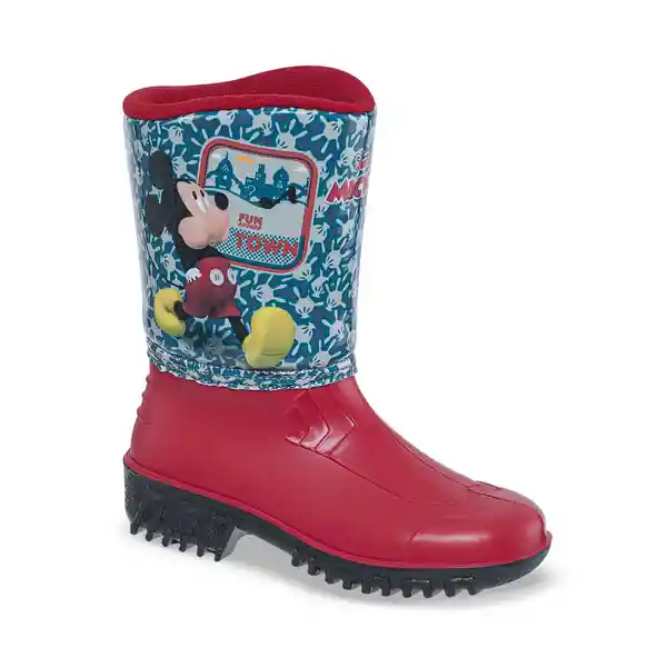 Disney Botas de Lluvia Mickey Osama Para Niño Rojo Negro T. 27