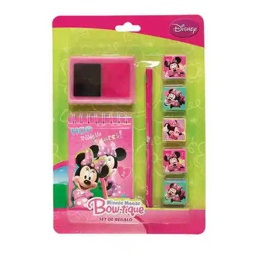 Toyng Set Escolar Con Sellos Minnie