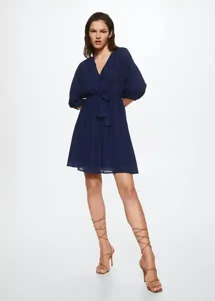 Vestido Domenika Azul Talla 26 Mujer Mango