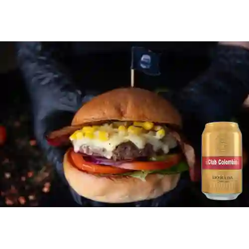 Combo Hamburguesa Clásica de Res + Club Col. Dorada 330ml Lata