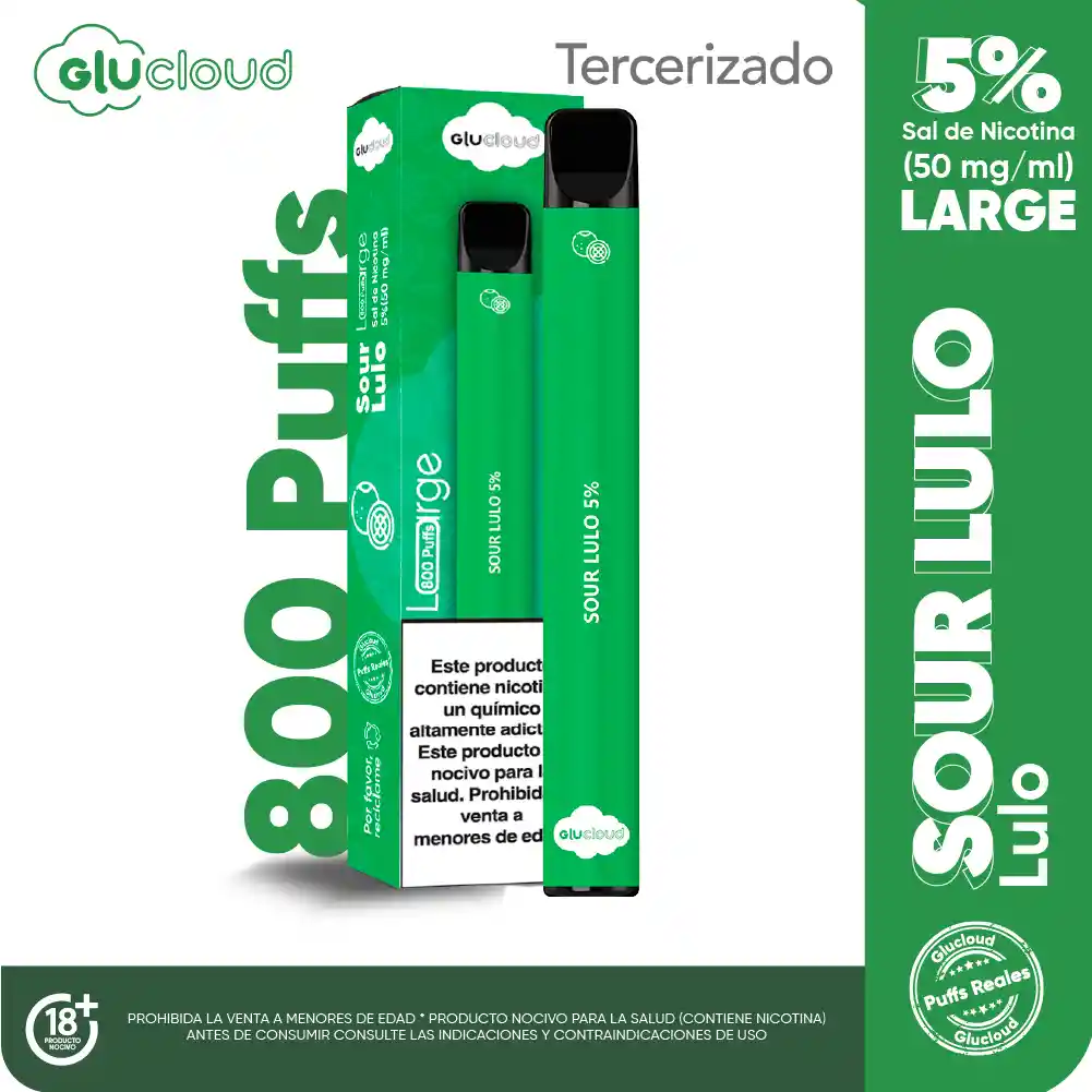 Glucloud Vapeador Sour Lulo Large 800 Puffs