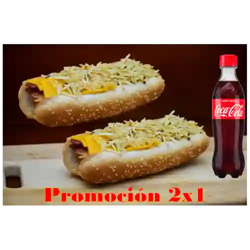 2x1 Hot Dogs + Bebida 400ml