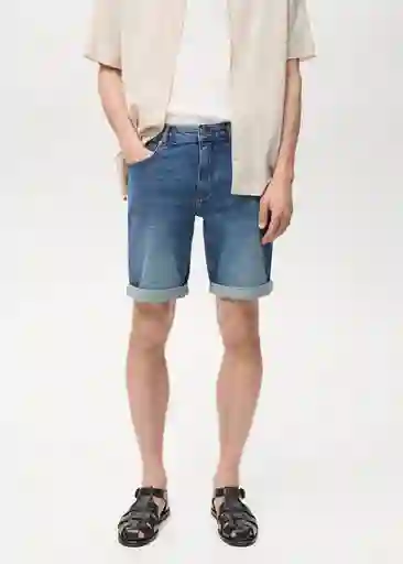 Bermuda Rock Tejano Oscuro Talla 42 Hombre Mango