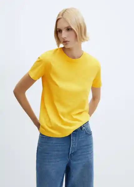 Camiseta Chalacai-X Amarillo Talla S Mujer Mango