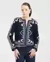 Chaqueta Collarless Embroid Azul Dark Ultra Oscuro XS Chevignon