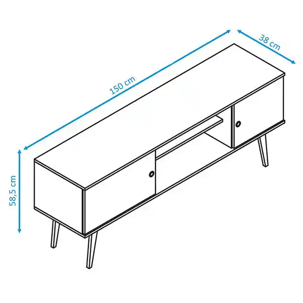 Muebles 2020 Mesa de tv Niagara Blanco Roble Oscuro