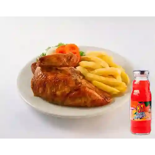 Combo 1/4 de Pollo Asado Pechuga + Hit Tropical 250 ml