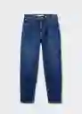 Jeans Newmom Tejano Oscuro Talla 36 Mujer Mango