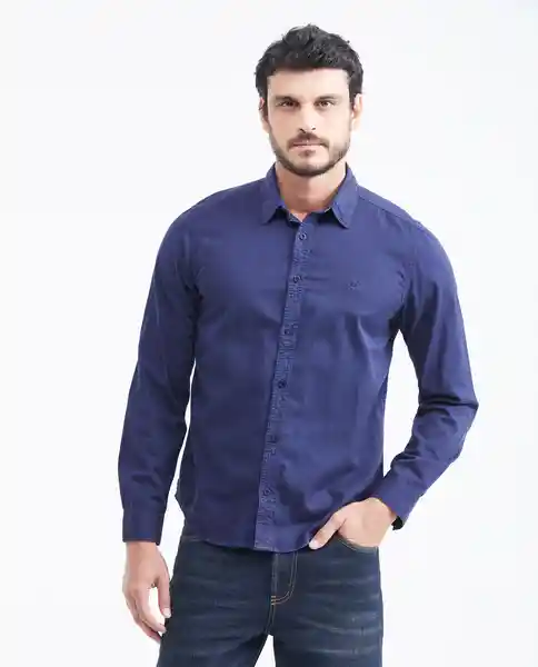 Camisa Dakar Bpt Manga Larga Azul Prusia Oscuro L Chevignon