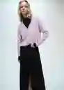 Chaqueta Cárdigan Lucca Malva Talla XS Mujer Mango