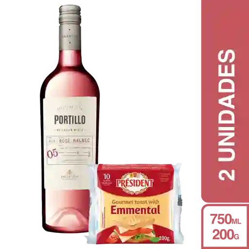 Combo Vino Portillo + Queso Emmental