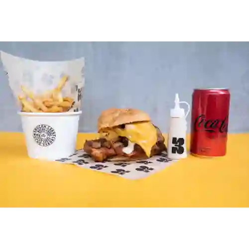 Super Combo Brisket Burger + Papas + Cocacola 235 ml