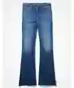 Jean Low Rise Baggy Flare Azul Talla 2 Long Mujer American Eagle